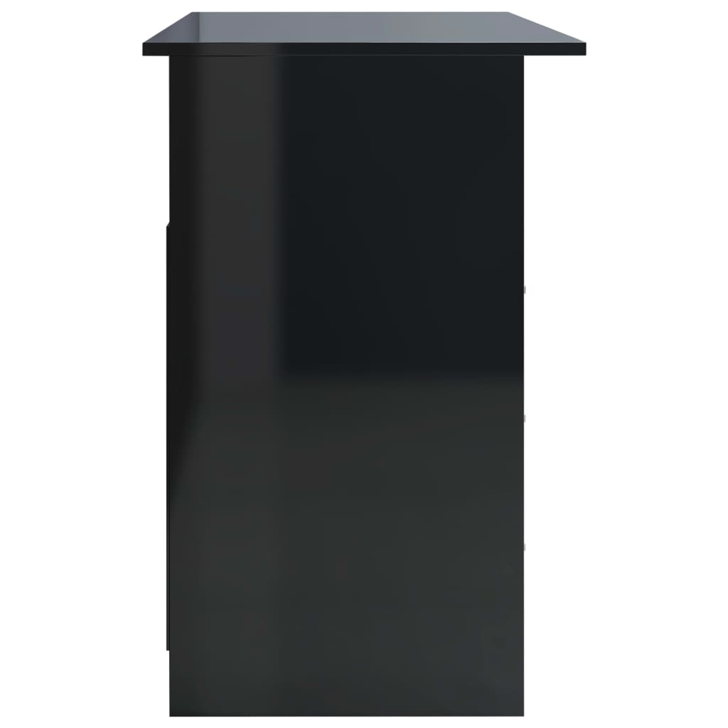 vidaXL Stôl so zásuvkami lesklý čierny 110x50x76 cm drevotrieska