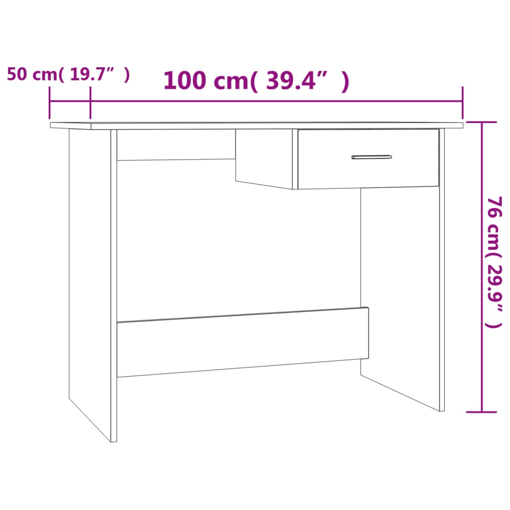 vidaXL Stôl hnedý dub 100x50x76 cm spracované drevo