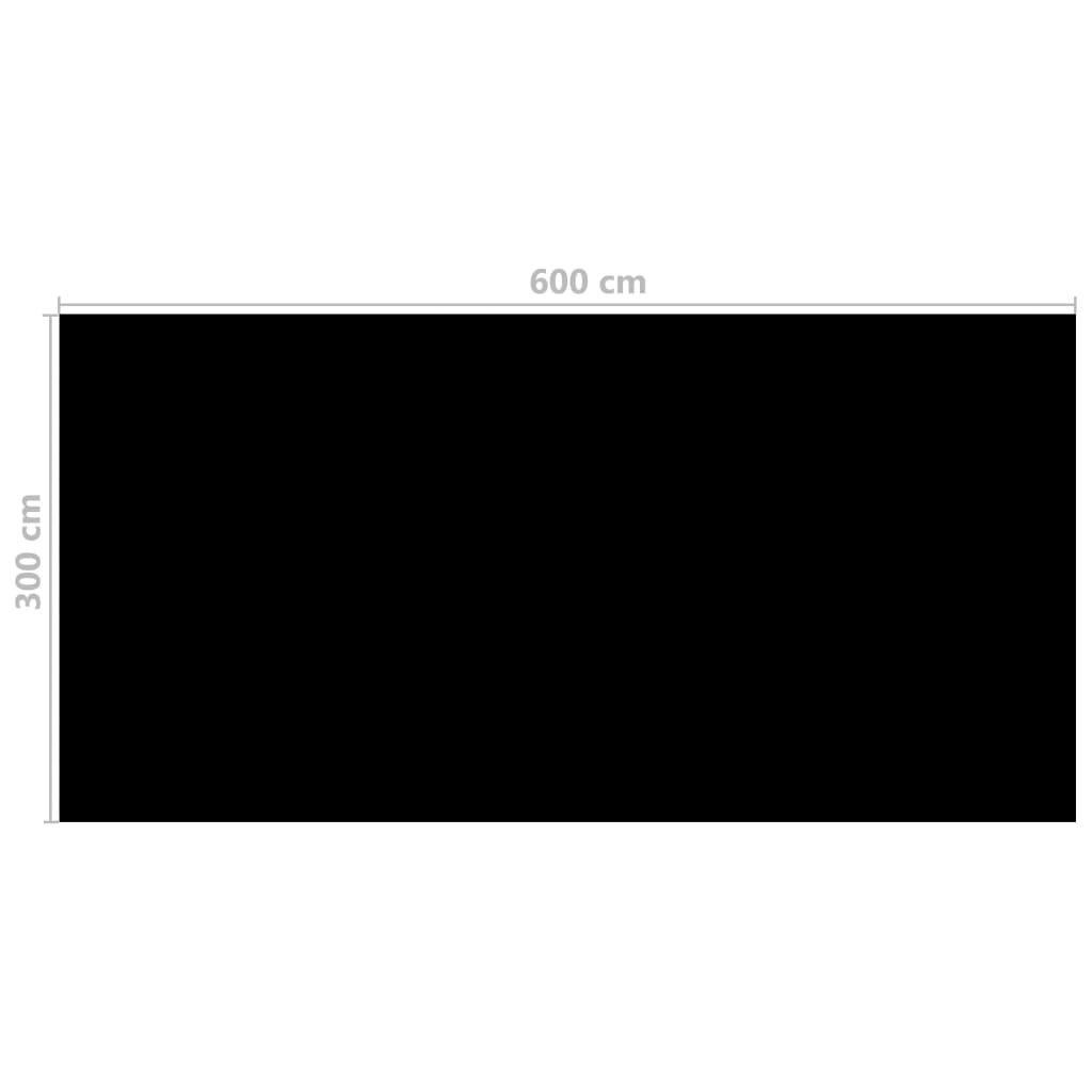 vidaXL Bazénová plachta, čierna 600x300 cm, PE