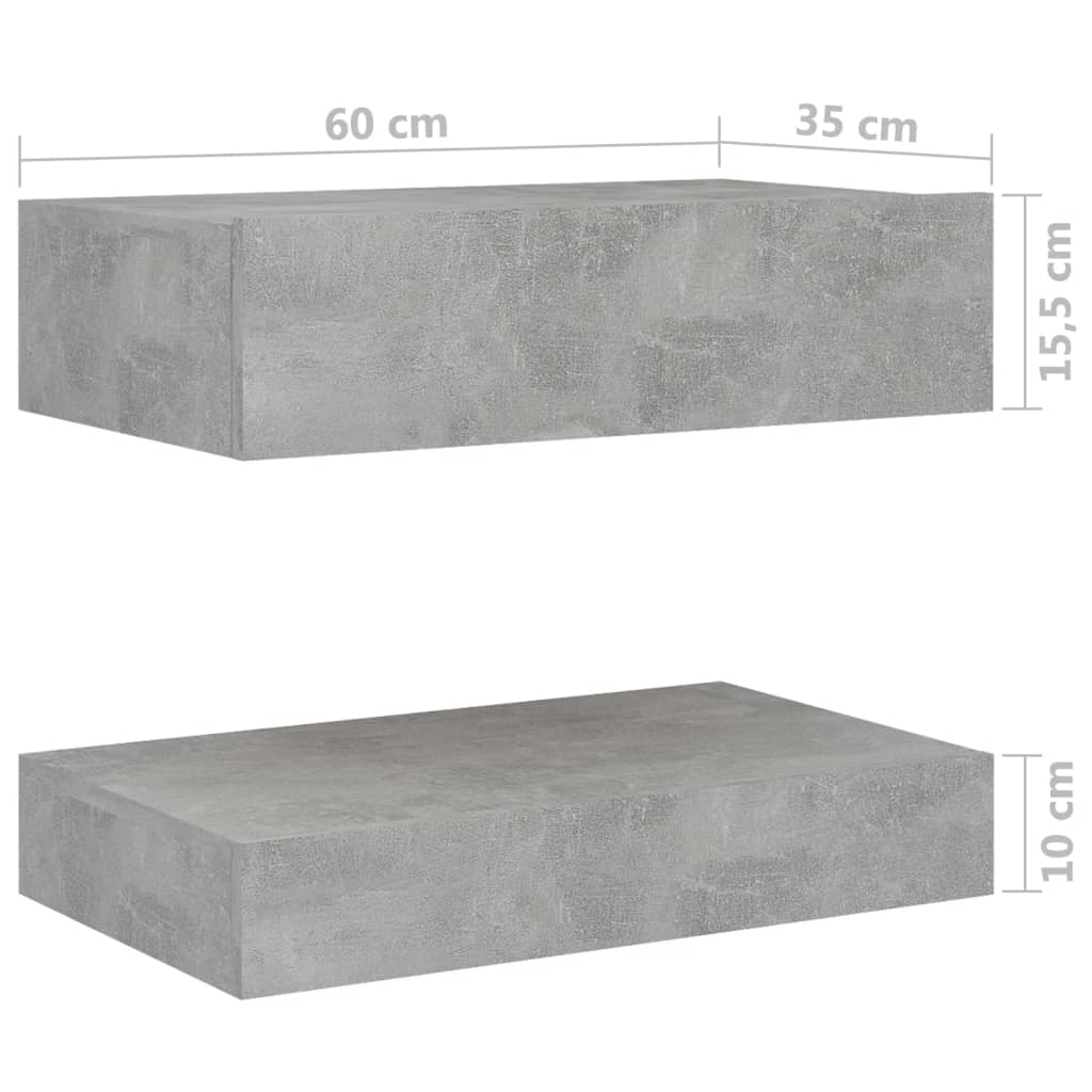 vidaXL Nočný stolík betónovo-sivý 60x35 cm drevotrieska