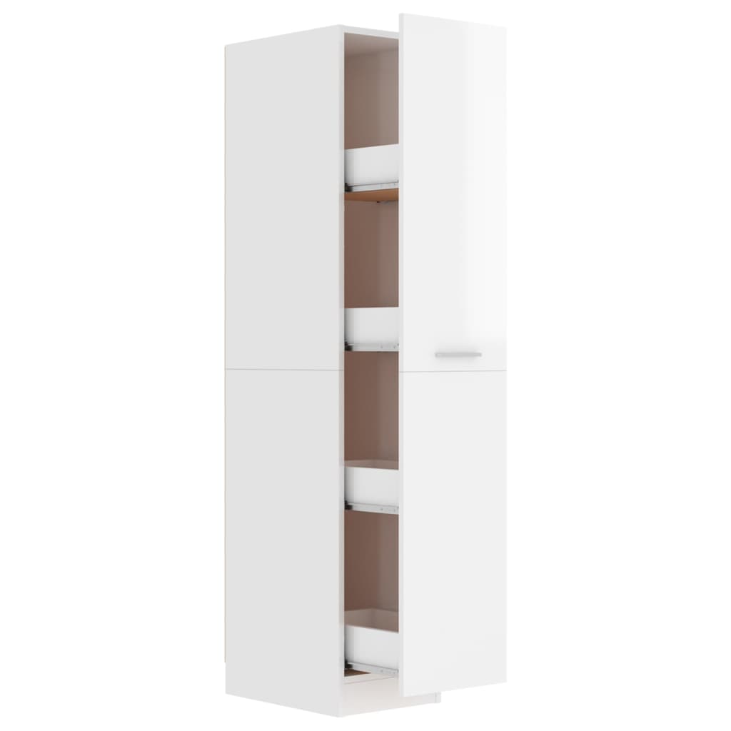 vidaXL Úložná skrinka, lesklá biela 30x42,5x150 cm, kompoztiné drevo