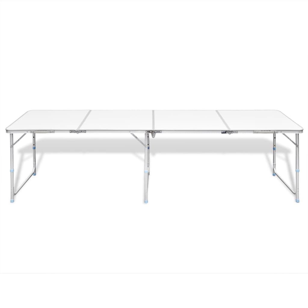 Skladací výškovo nastaviteľný kempingový stôl, 240 x 60 cm, hliníkový