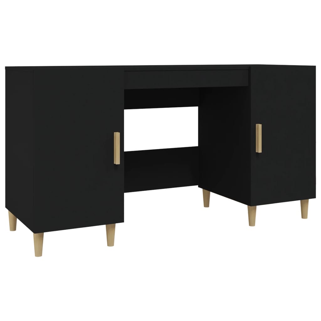 vidaXL Stôl čierny 140x50x75 cm spracované drevo