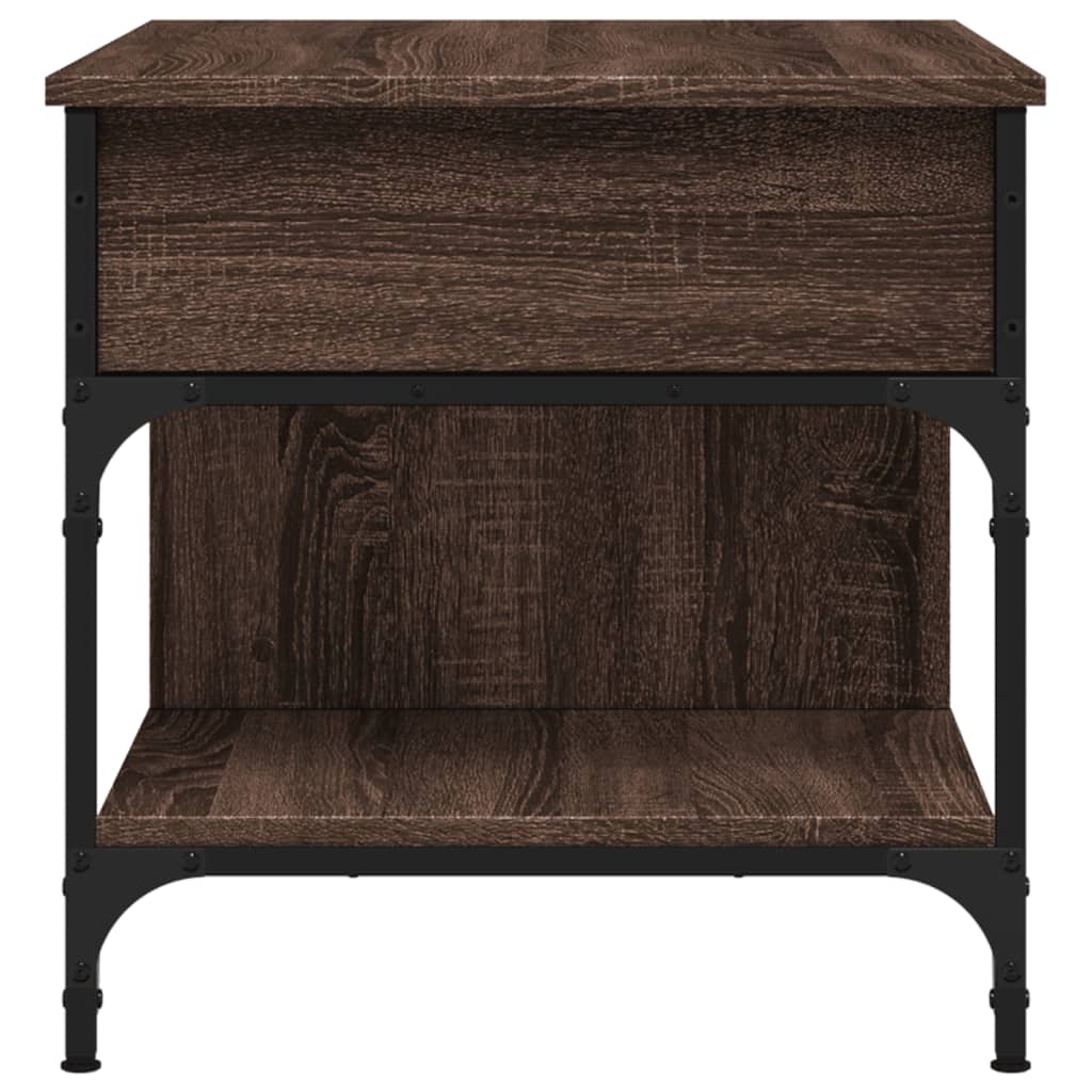 vidaXL Konferenčný stolík hnedý dub 70x50x50 cm kompozit. drevo a kov