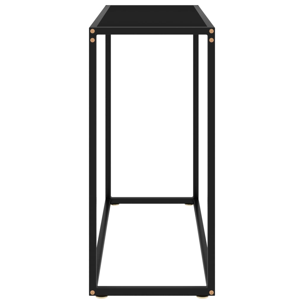 vidaXL Konzolový stolík čierny 80x35x75 cm tvrdené sklo