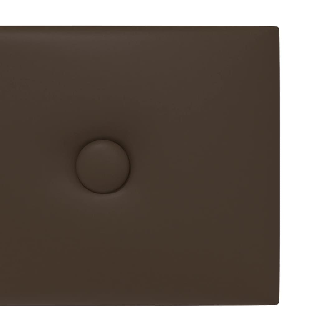 vidaXL Nástenné panely 12 ks hnedé 90x15 cm umelá koža 1,62 m²