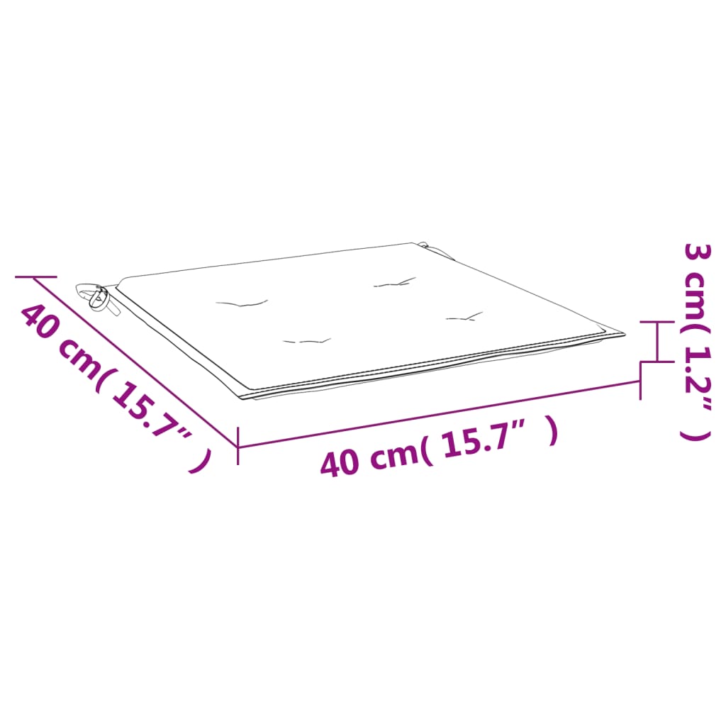 vidaXL Podložky na stoličku 2 ks vzor lístia 40x40x3 cm látka
