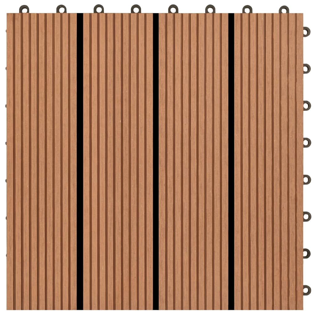 vidaXL Podlahové dlaždice 22 ks, 30x30 cm, 2 m2, WPC, hnedé