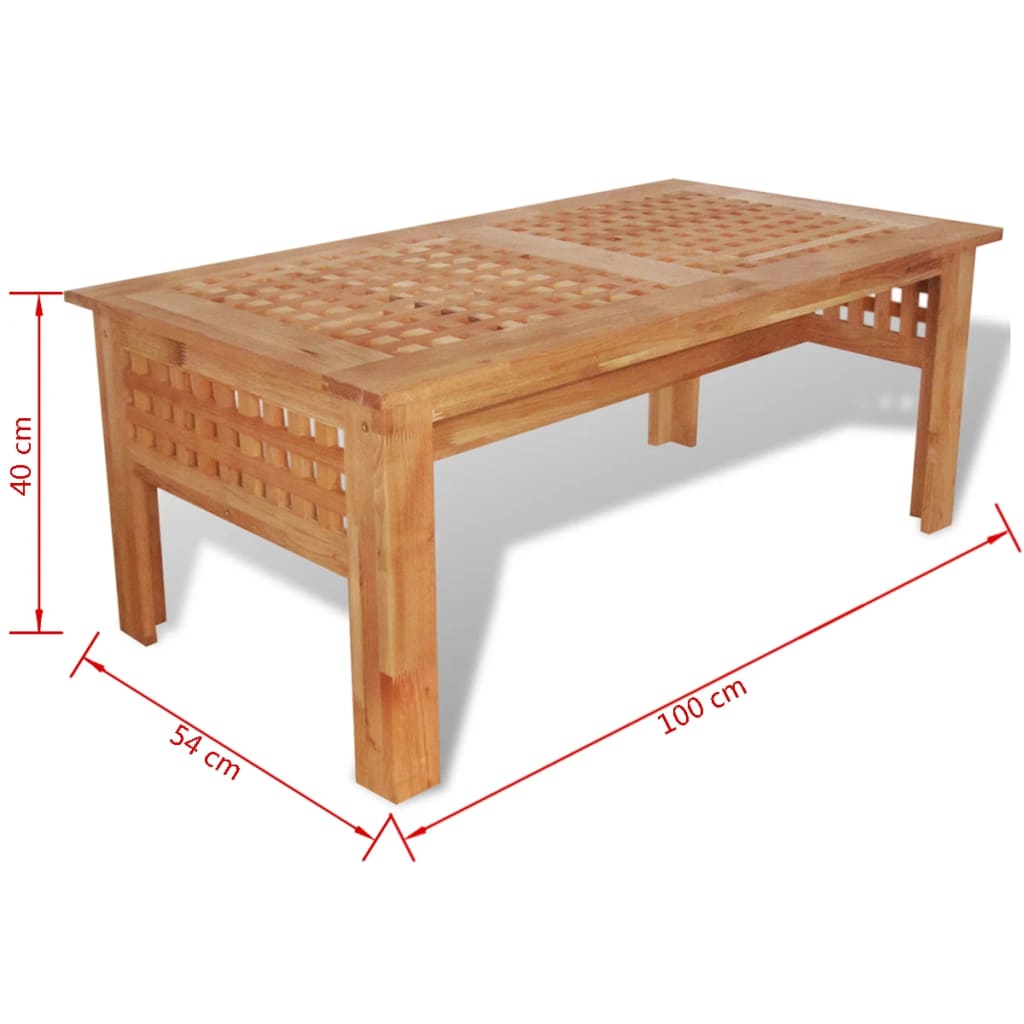 vidaXL Konferenčný stolík z masívneho orechového dreva, 100x54x40 cm