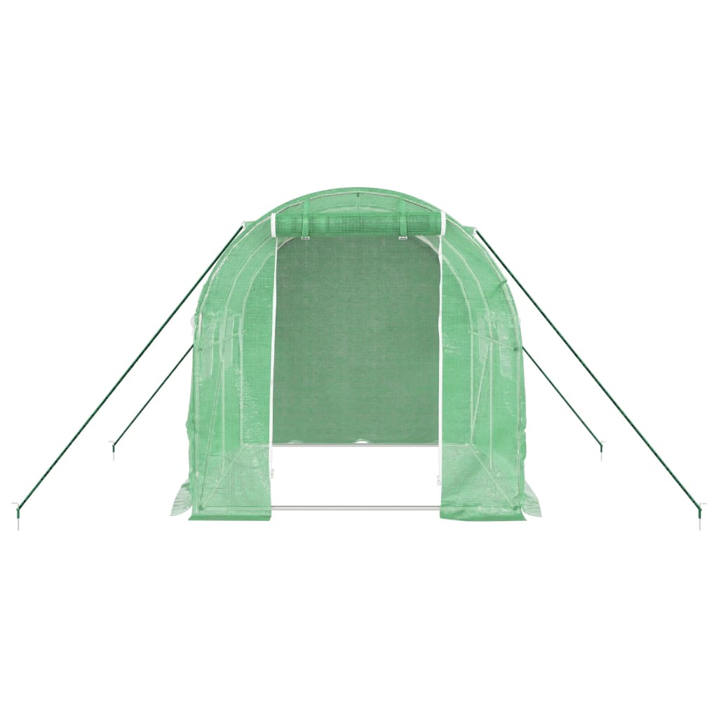 vidaXL Fóliovník s oceľovým rámom zelený 4 m² 2x2x2 m