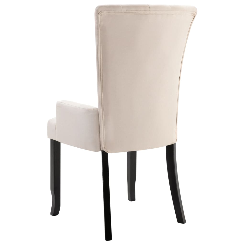 vidaXL Jedálenské stoličky s opierkami 6 ks, béžové, látka