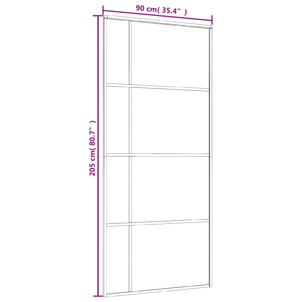 vidaXL Posuvné dvere nepriehľadné ESG sklo a hliník 90x205 cm čierne