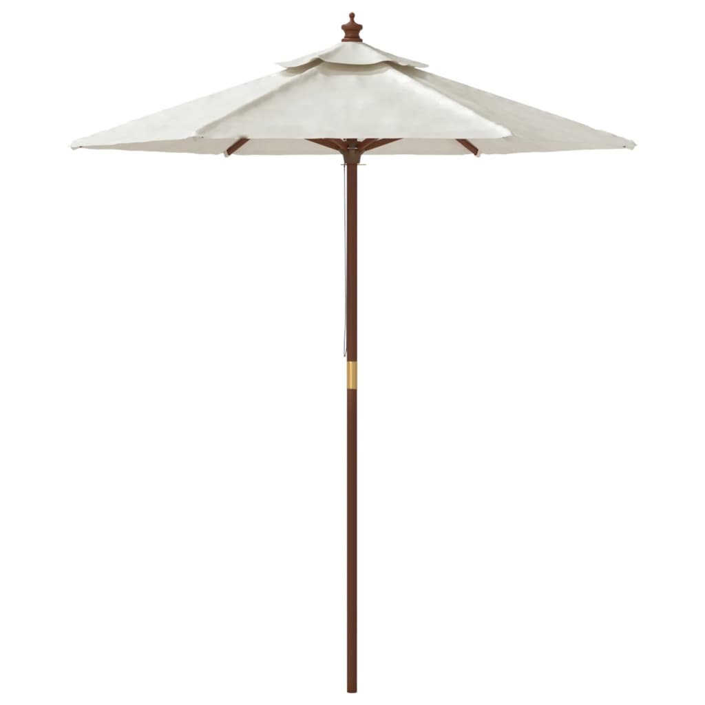 vidaXL Záhradný slnečník s drevenou tyčou pieskový 196x231 cm