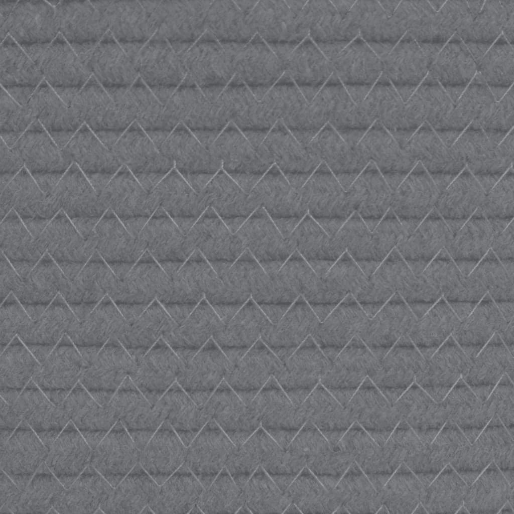 vidaXL Kôš na bielizeň sivý a biely Ø55x36 cm bavlna