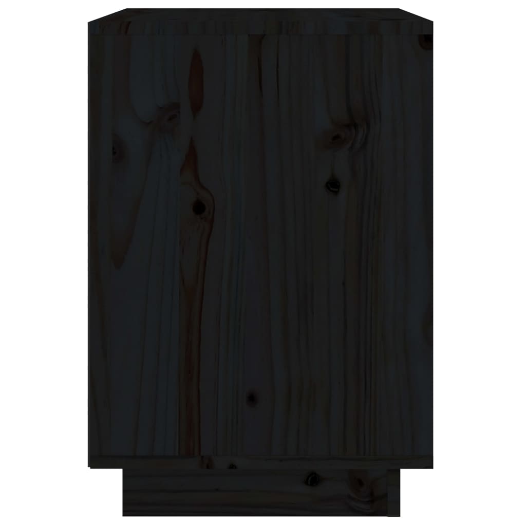 vidaXL Nočný stolík čierny 40x35x50 cm masívne borovicové drevo