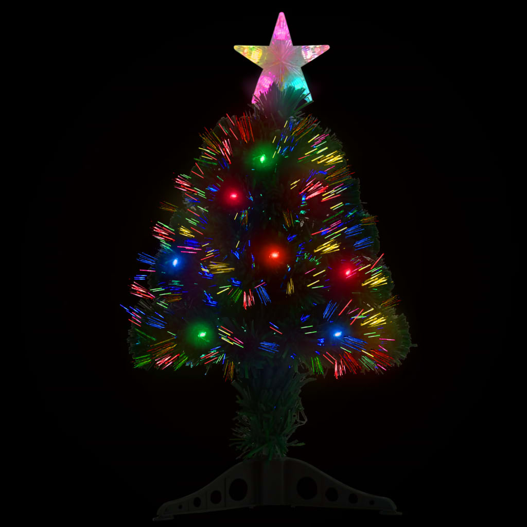 vidaXL Osvetlený vianočný stromček so stojanom 64 cm, optické vlákno