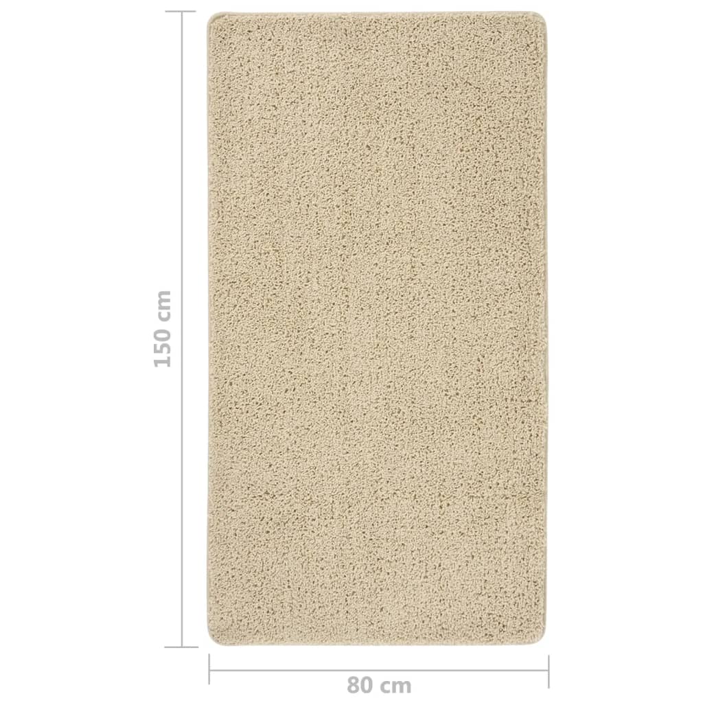 vidaXL Chlpatý koberec krémový 80x150 cm protišmykový