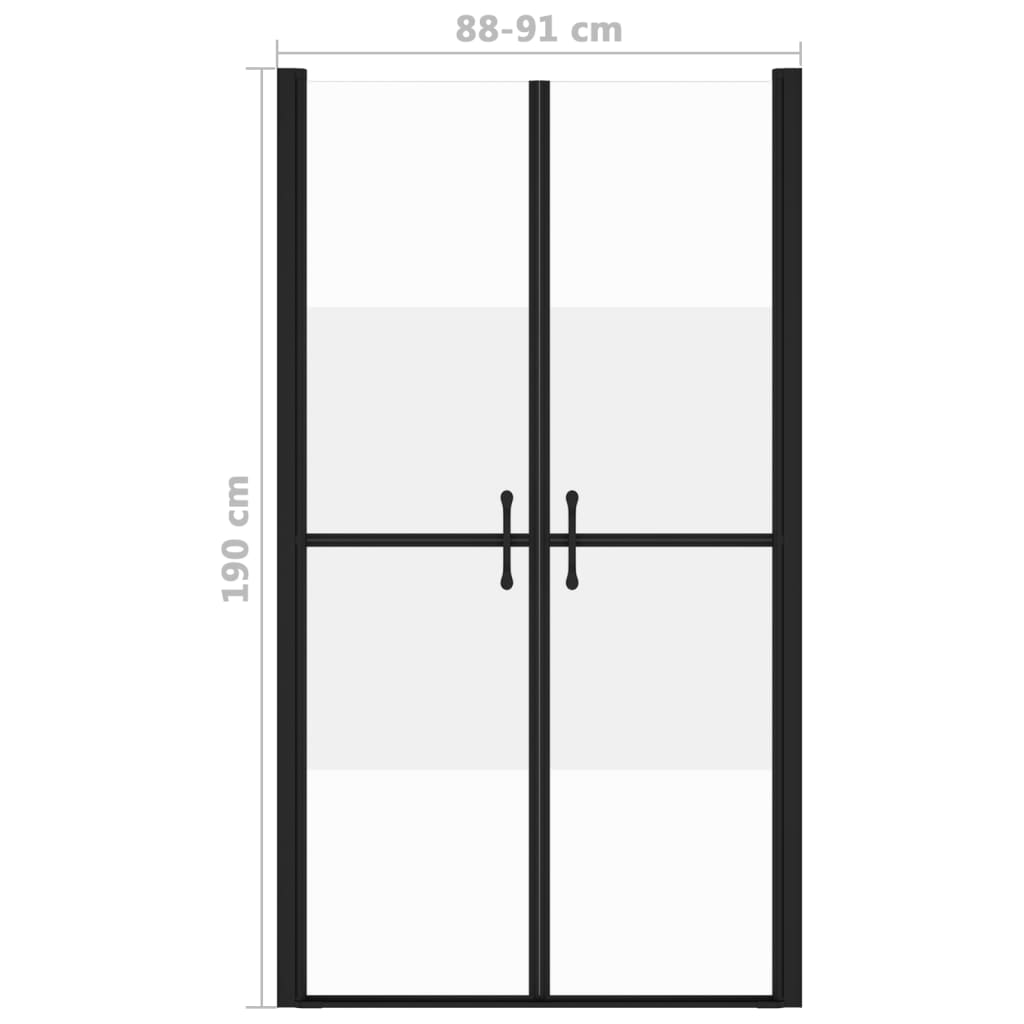 vidaXL Sprchové dvere polo-mliečne ESG (88-91)x190 cm
