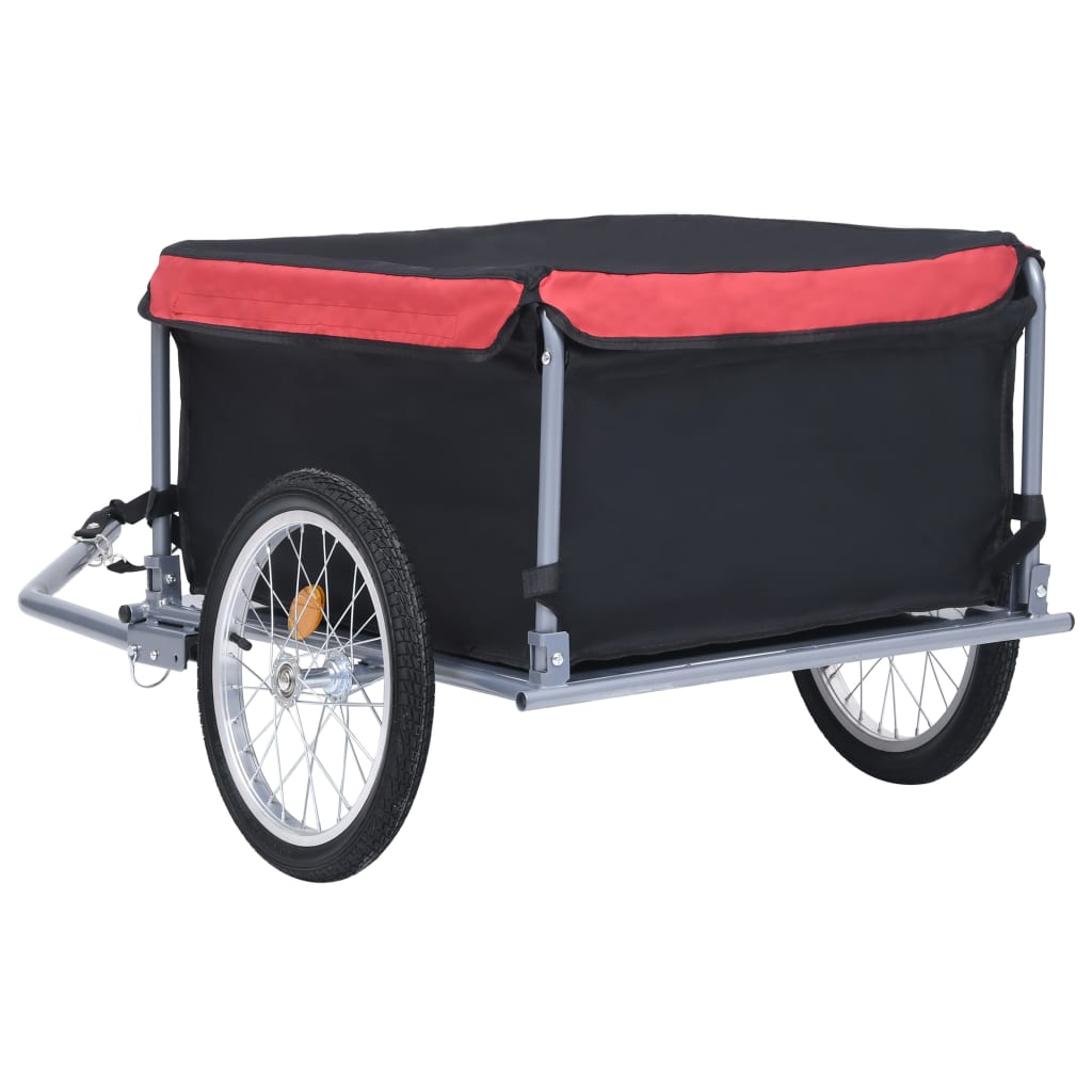 vidaXL Nákladný vozík za bicykel čierno-červený 65 kg