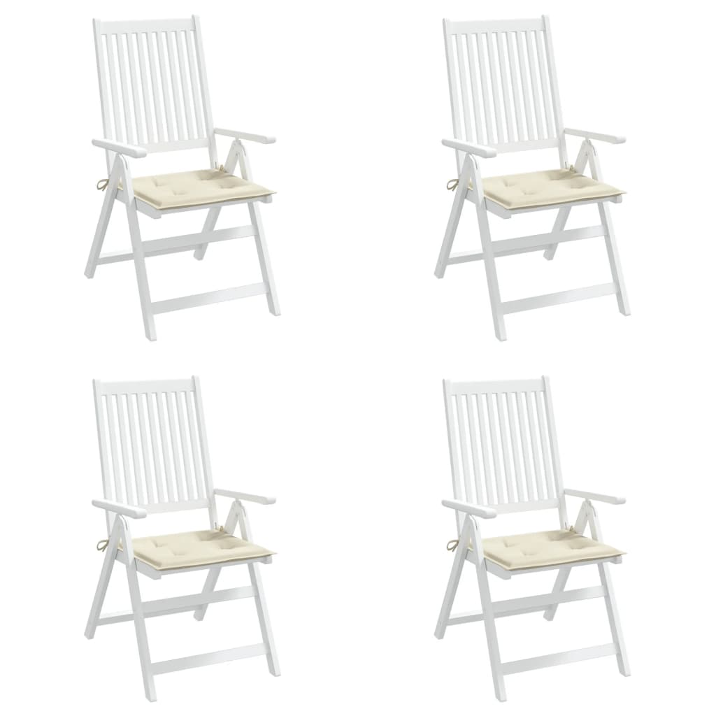 vidaXL Podložky na záhradné stoličky 4 ks, krémové 40x40x3 cm