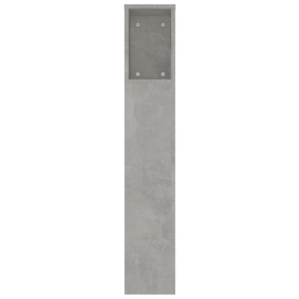 vidaXL Čelo postele so skrinkou betónovo sivé 220x18,5x104,5 cm