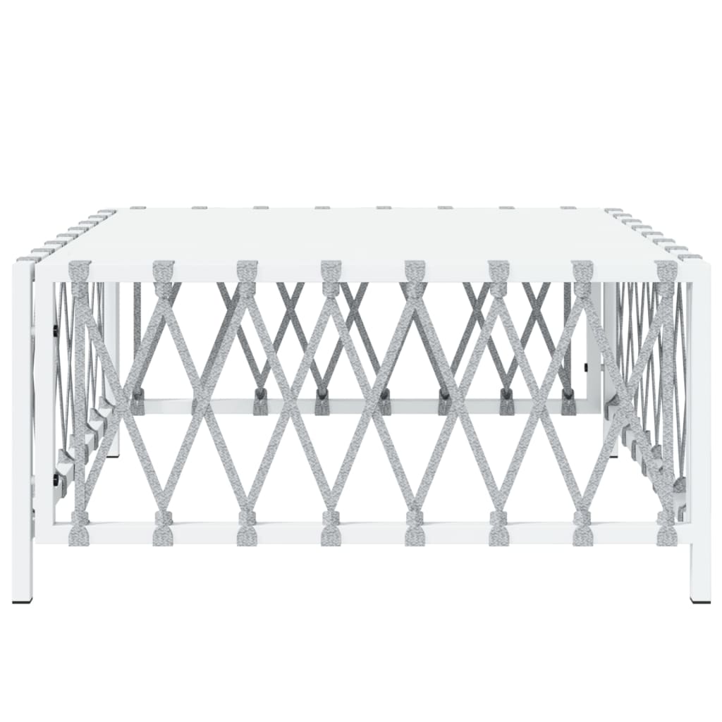 vidaXL Záhradný stôl biely 70x70x34 cm tkaná látka