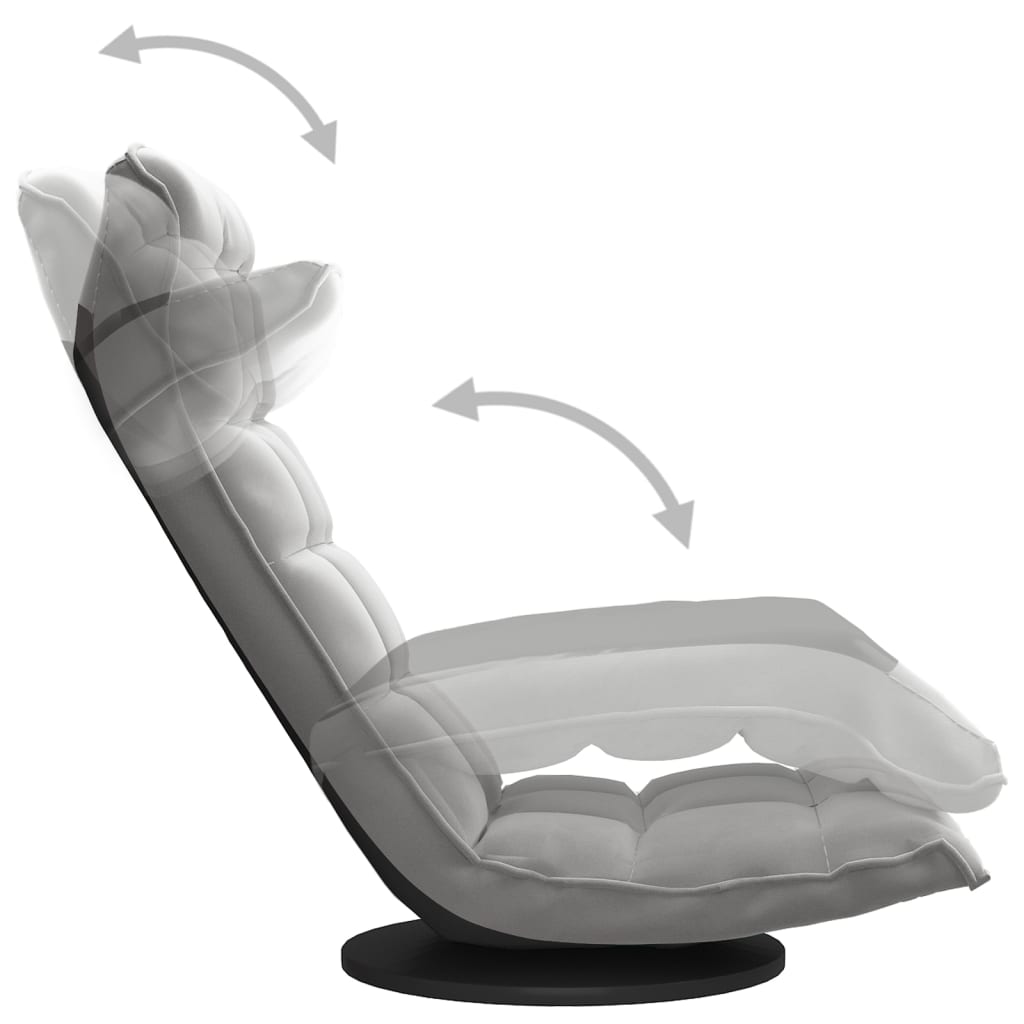 vidaXL Otočná podlahová stolička bledosivá zamatová