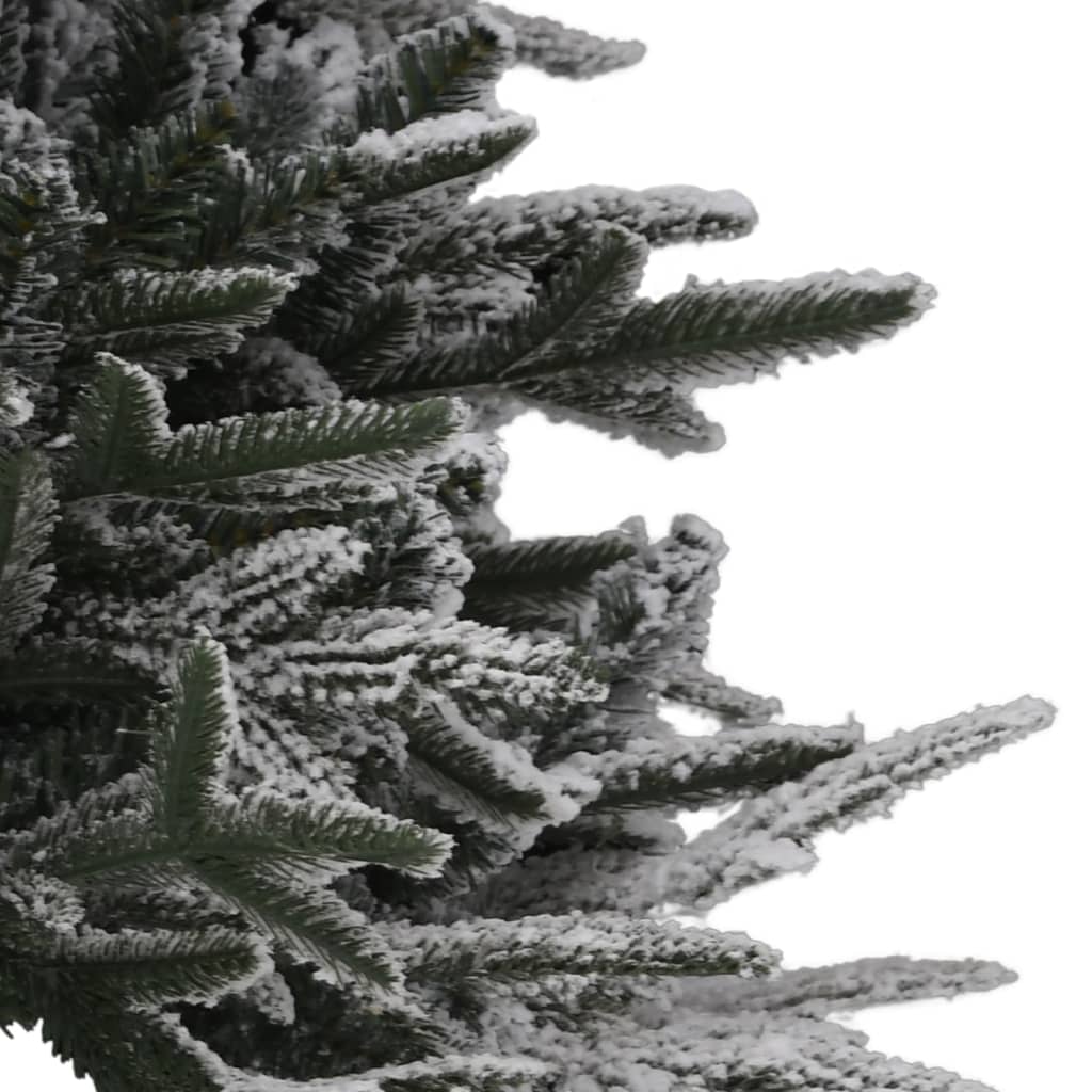 vidaXL Osvetlený umelý vianočný stromček, zasnežený 150 cm, PVC a PE