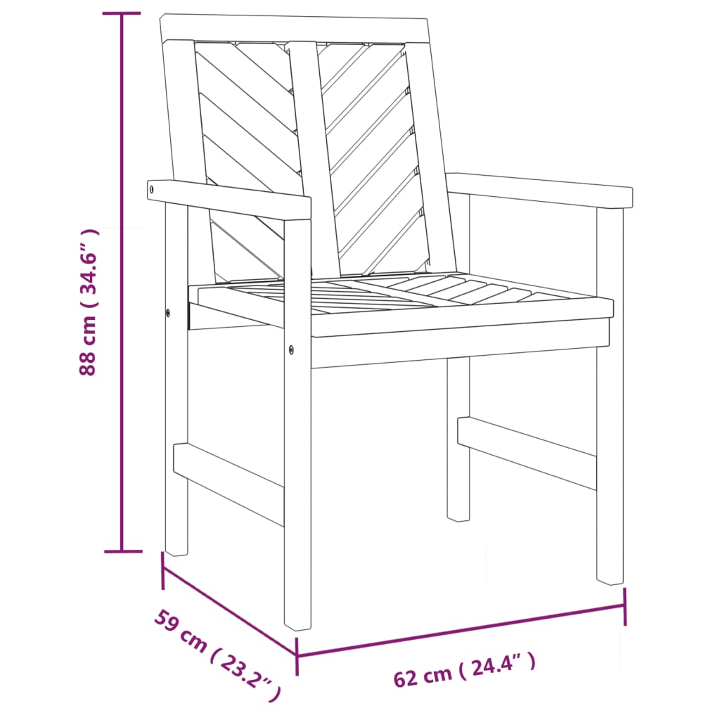 vidaXL Záhradné jedálenské stoličky 2 ks akáciový masív