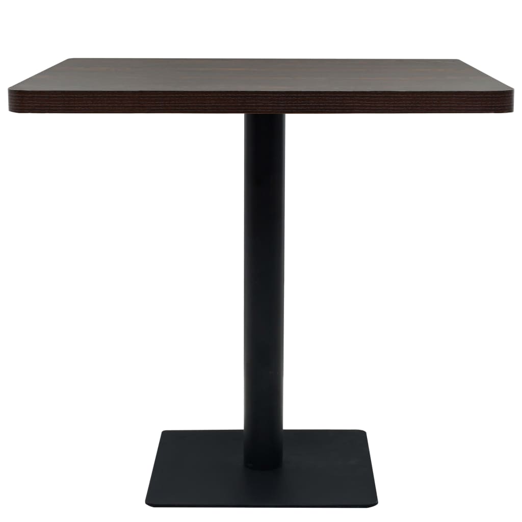 vidaXL Bistro stolík, MDF a oceľ, štvorcový, 80x80x75 cm, tmavý popolový