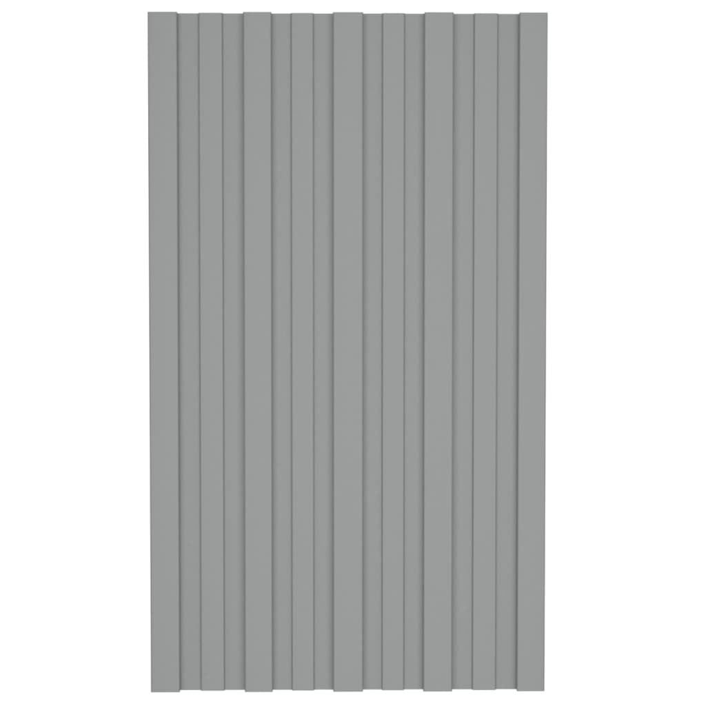 vidaXL Strešné panely 36 ks pozinkovaná oceľ sivé 80x45 cm