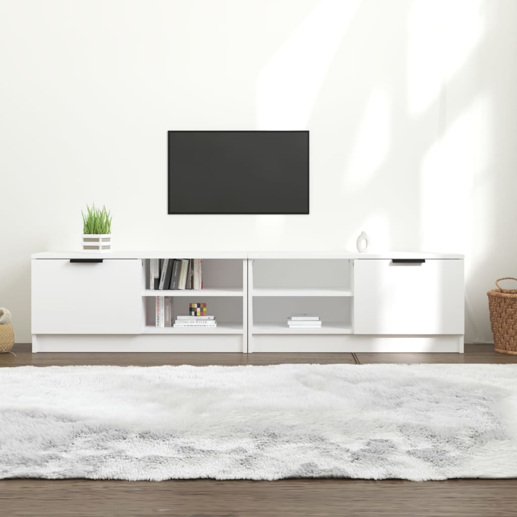 vidaXL TV stolíky 2 ks biele 80x35x36,5 cm spracované drevo