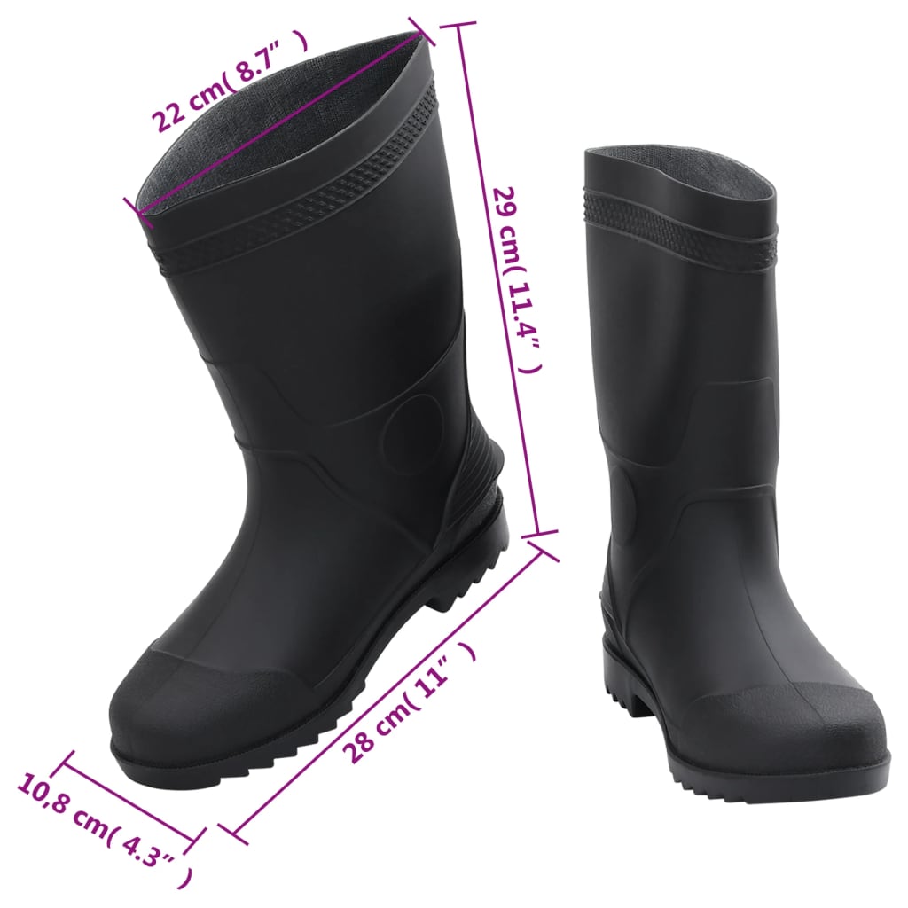 vidaXL Topánky do dažďa čierne veľkosť 43 PVC