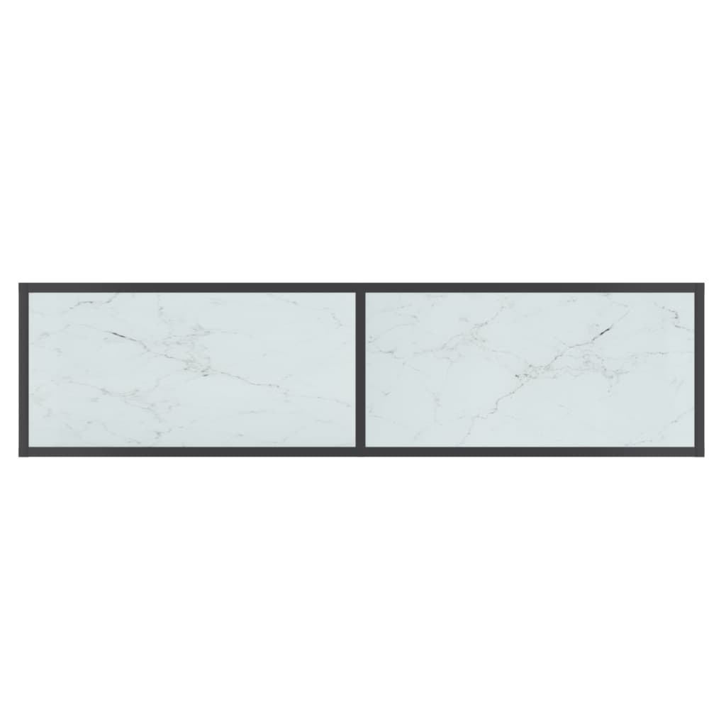 vidaXL Konzolový stolík biely 140x35x75,5 cm tvrdené sklo