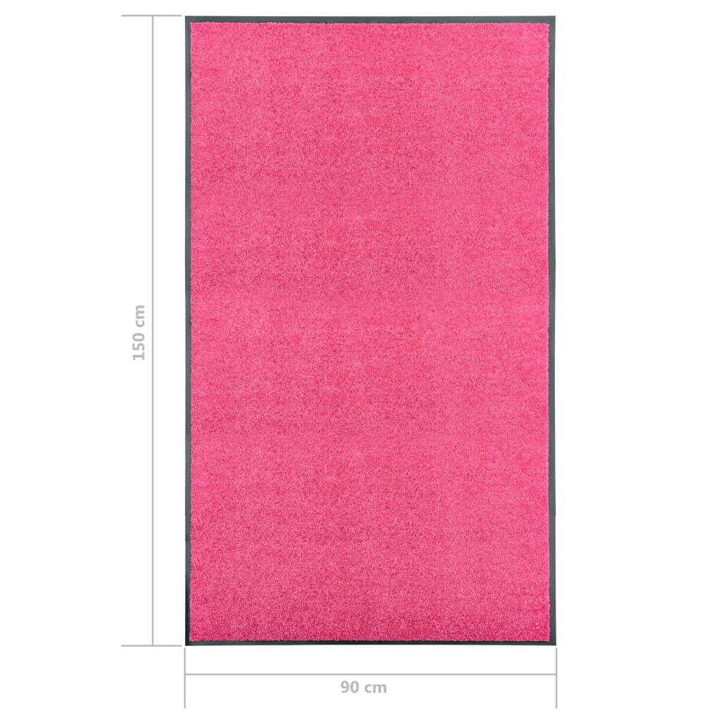 vidaXL Rohožka, prateľná, ružová 90x150 cm
