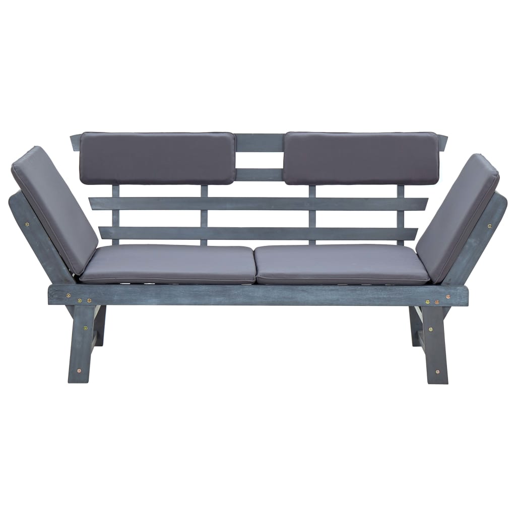 vidaXL Záhradná lavička s podložkami 2 v 1 190 cm sivá akáciový masív