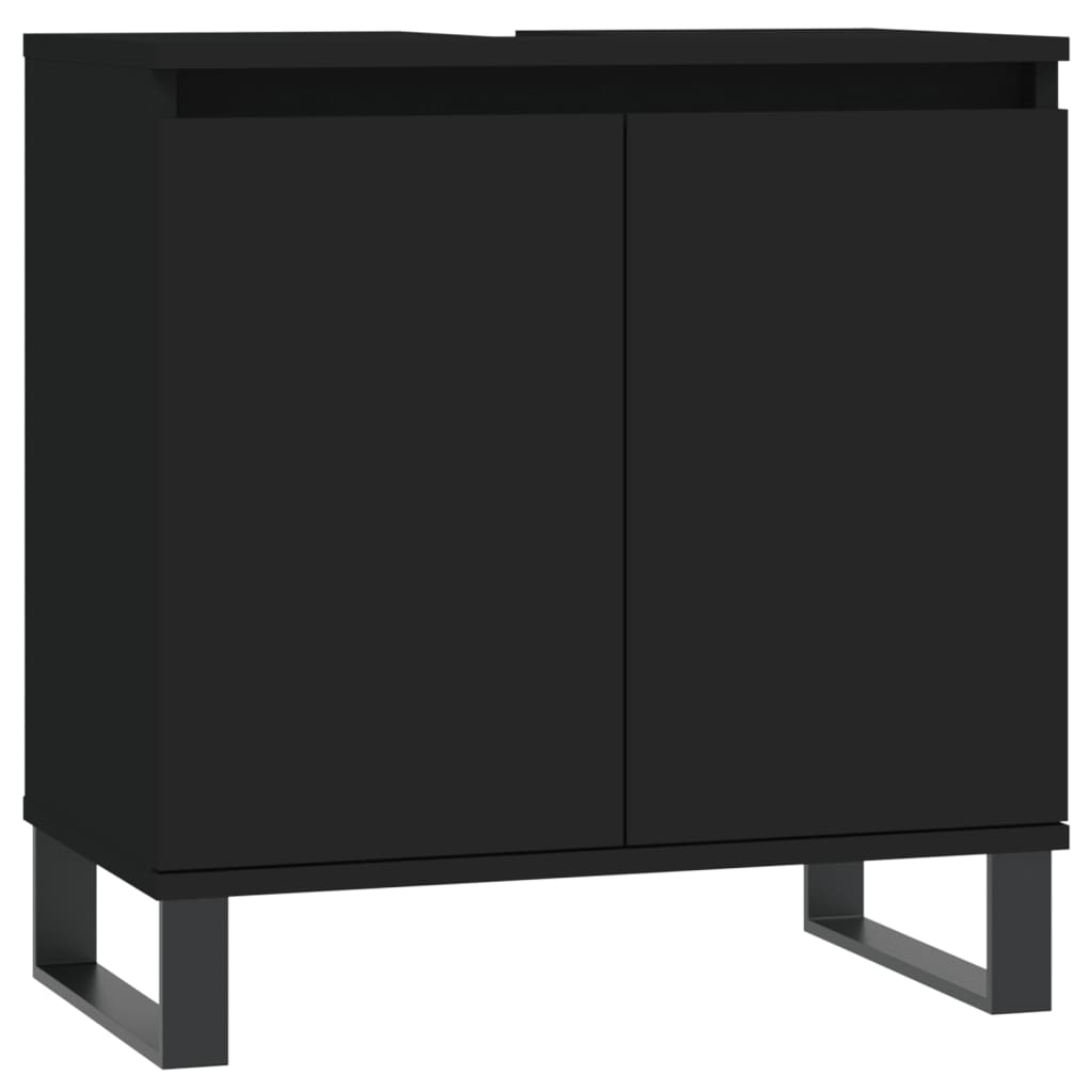 vidaXL Umývadlová skrinka čierna 58x33x60 cm kompozitné drevo
