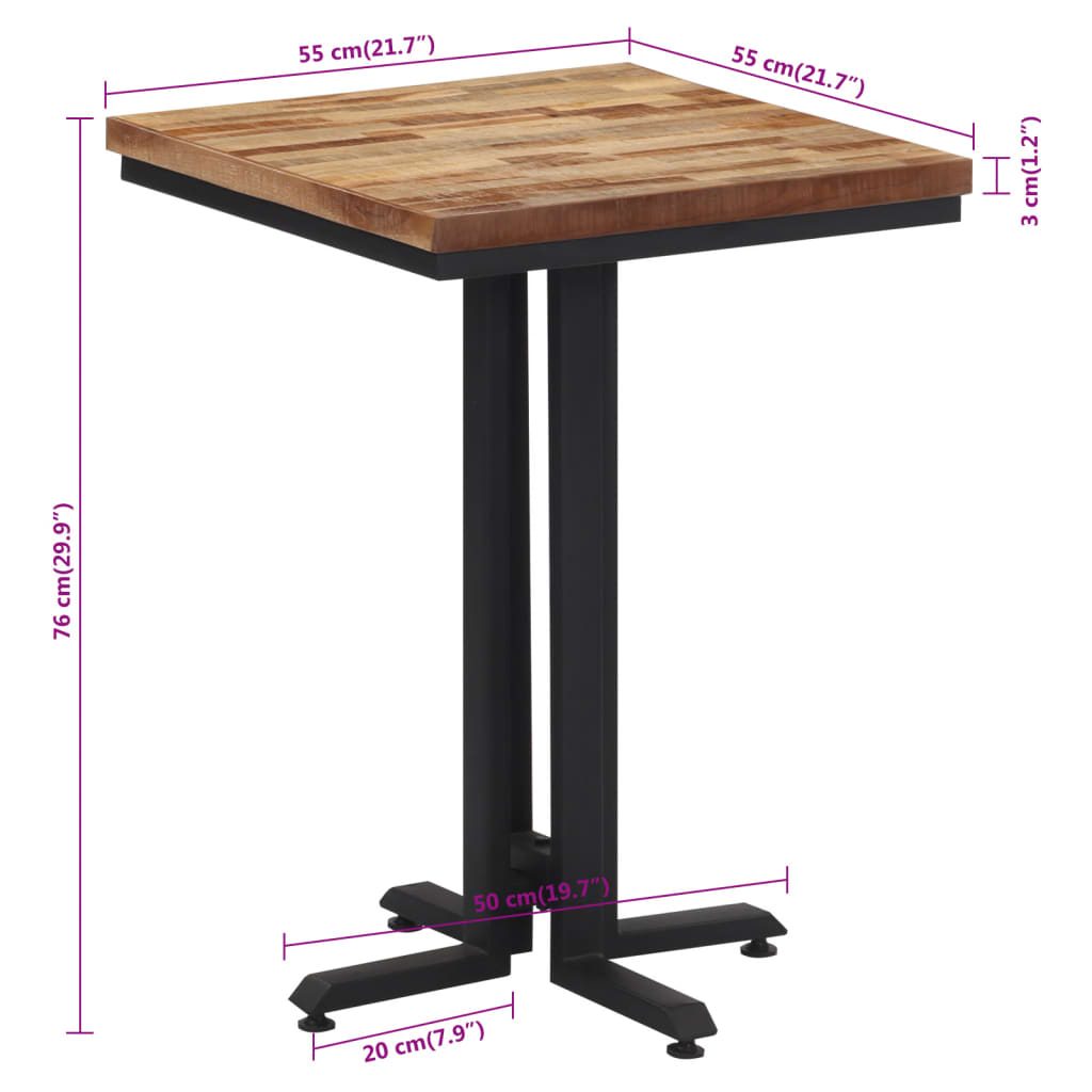 vidaXL Jedálenský stôl 55x55x76 cm recyklovaný tíkový masív