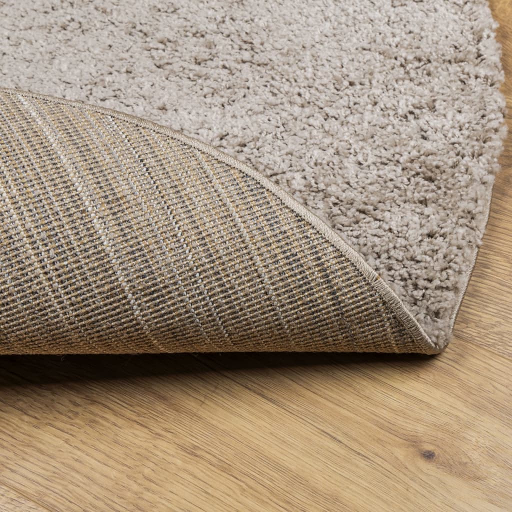 vidaXL Shaggy koberec PAMPLONA, vysoký vlas, moderný, béžový Ø 80 cm