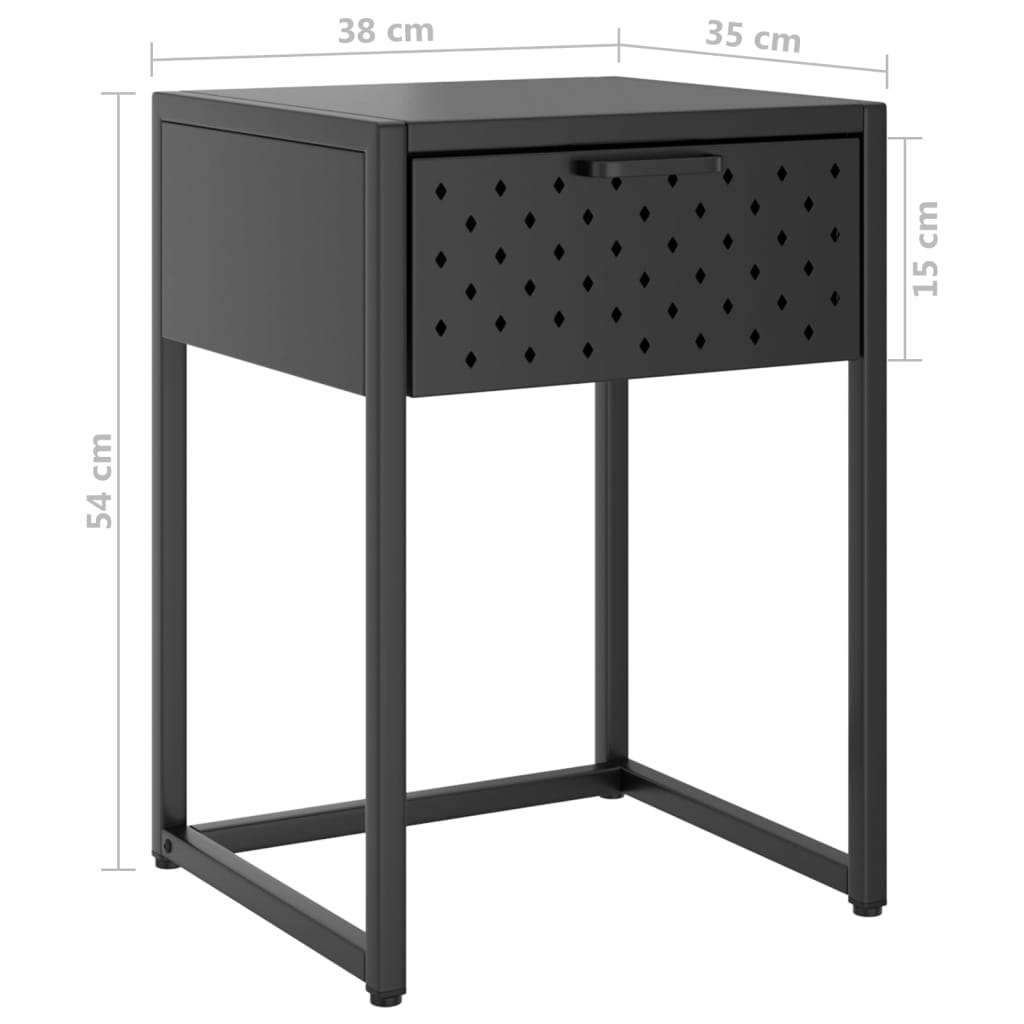 vidaXL Nočný stolík antracitový 38x35x54 cm oceľ