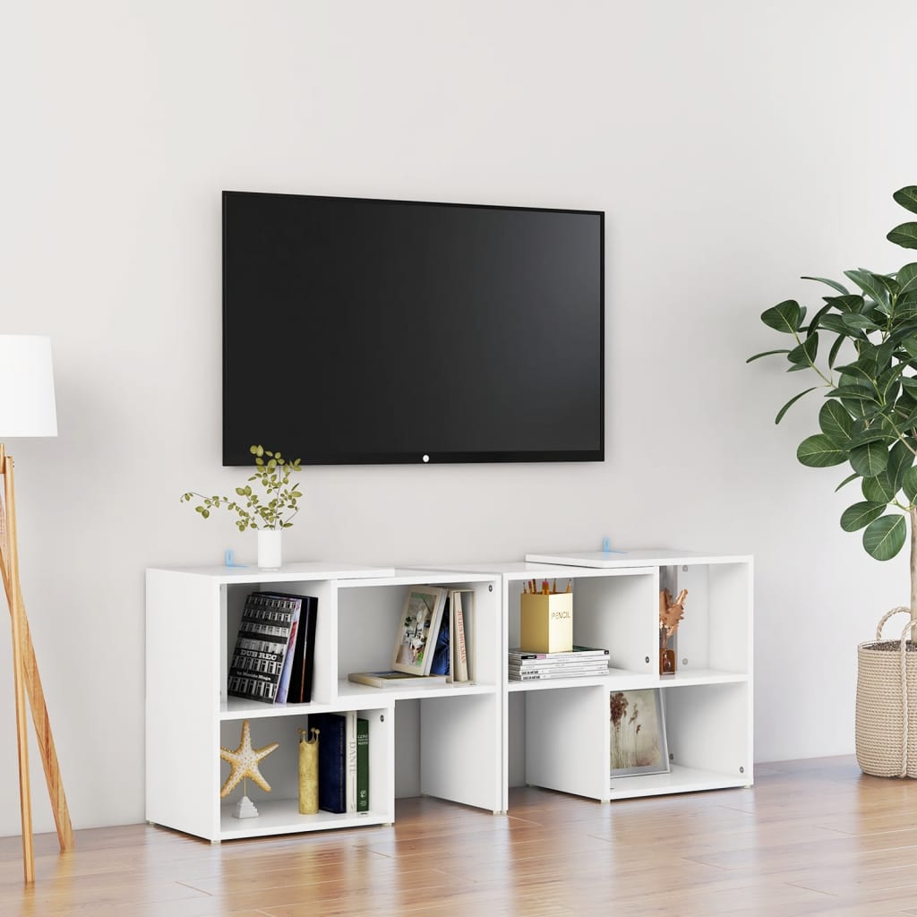 vidaXL TV skrinka, biela 104x30x52 cm, kompozitné drevo