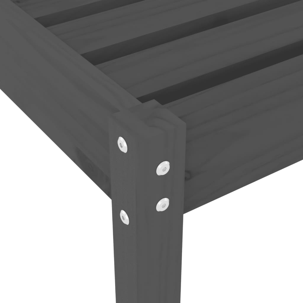 vidaXL Záhradné ležadlá 2 ks so stolíkom sivé borovicový masív