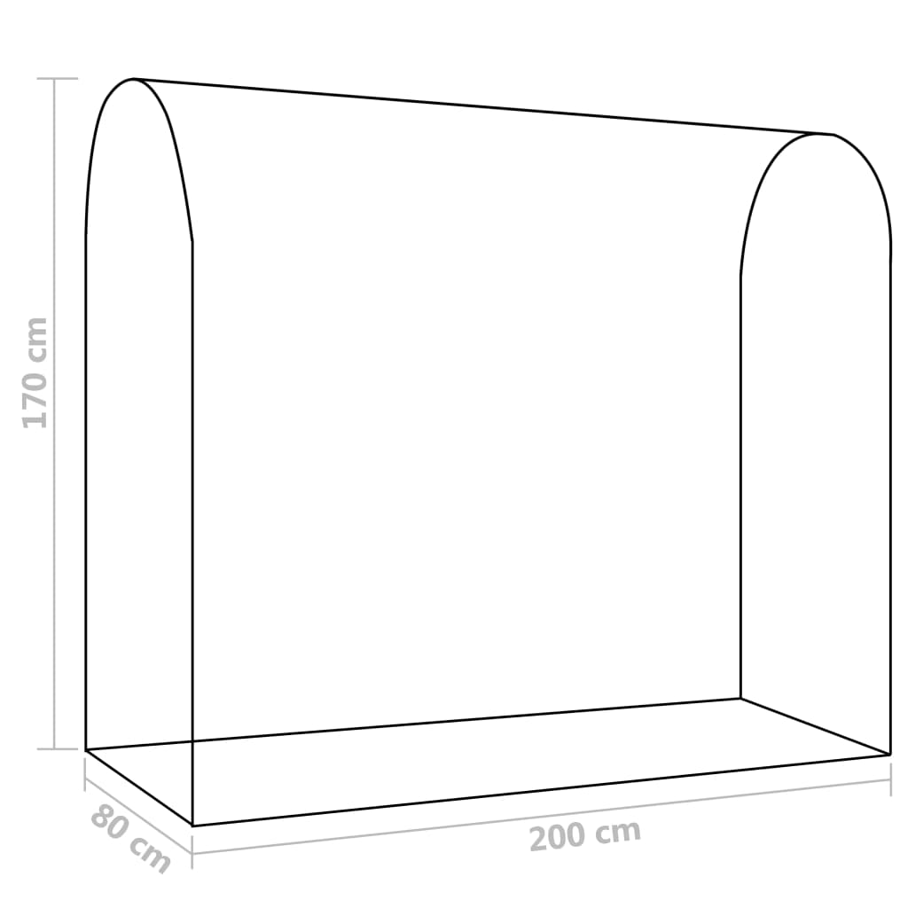 vidaXL Skleník s dverami na zips 200x80x170 cm