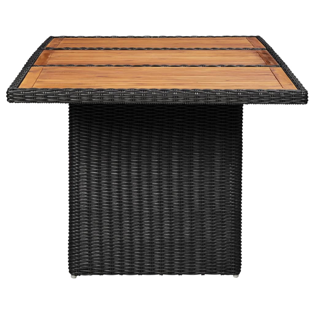 vidaXL Záhradný jedálenský stôl, čierny 200x100x74 cm, polyratan