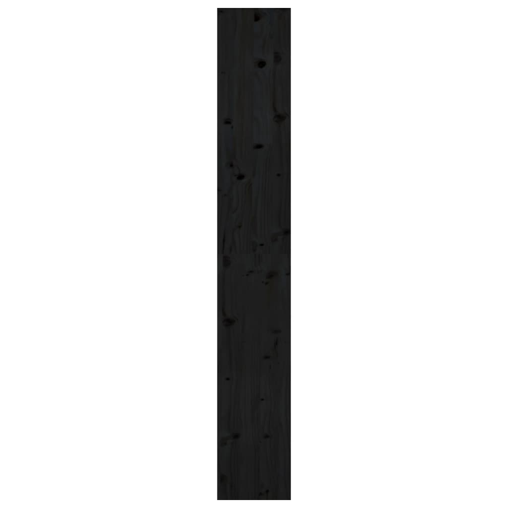 vidaXL Knižnica/deliaca stena čierna 80x30x199,5 cm masívna borovica