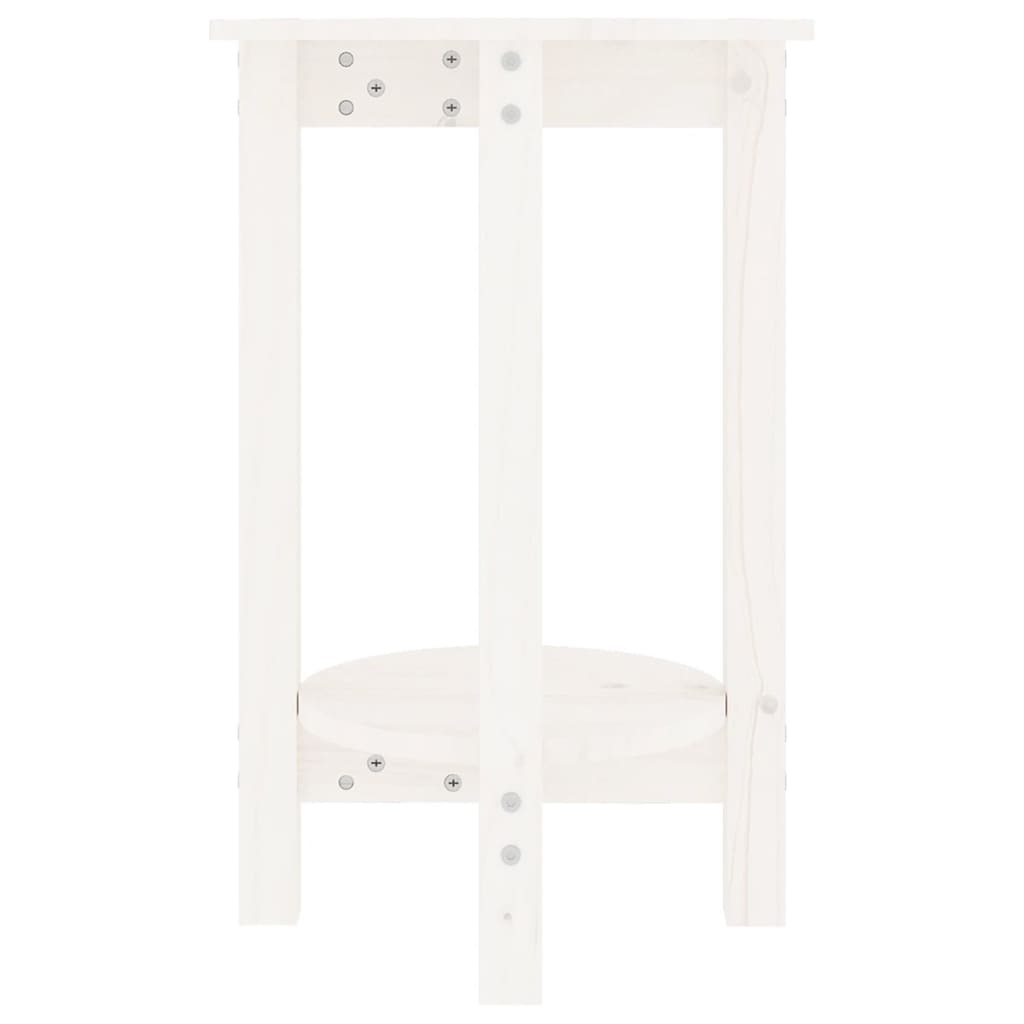 vidaXL Konferenčný stolík biely Ø 40x60 cm borovicový masív