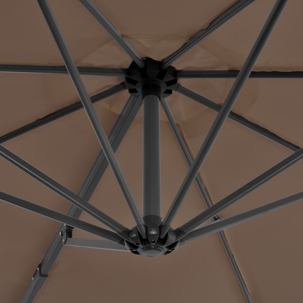 vidaXL Závesný slnečník s hliníkovou tyčou sivo-hnedý 300 cm