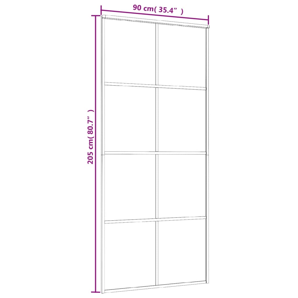 vidaXL Posuvné dvere hliník a sklo ESG 90x205 cm, čierne