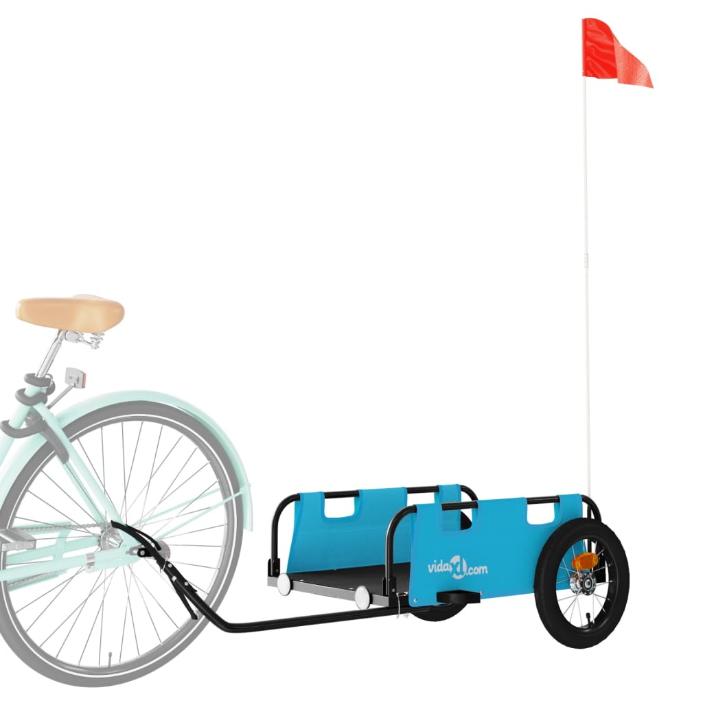 vidaXL Príves na bicykel modrý oxfordská látka a železo
