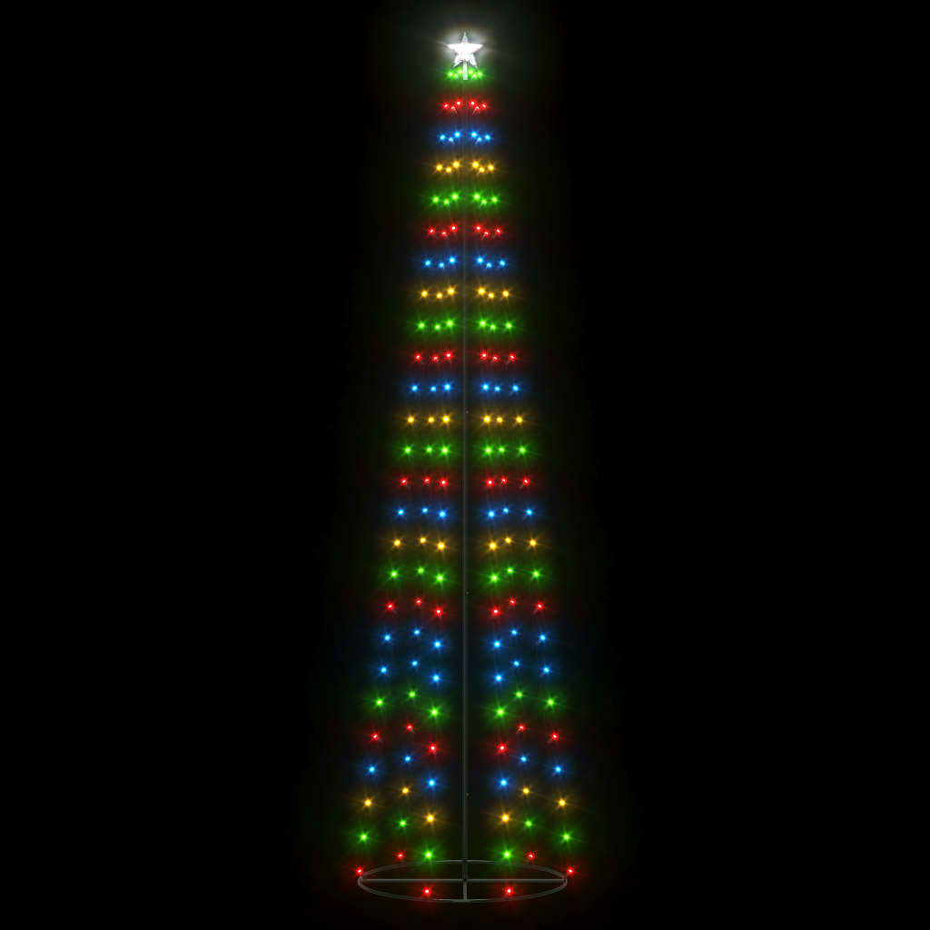 vidaXL Vianočný stromček, kužeľ, 136 LED, farebné svetlo 70x240 cm